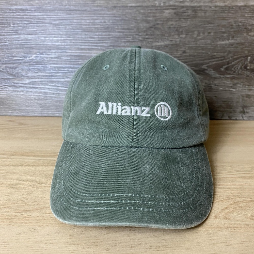 Allianz Hat Cap Strap Back Green Canvas Embroidered Adams Promo Mens Classic